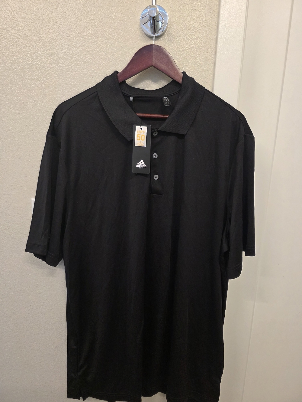 adidas Black Men’s Polo Shirt with UPF 50 Tag 2xl